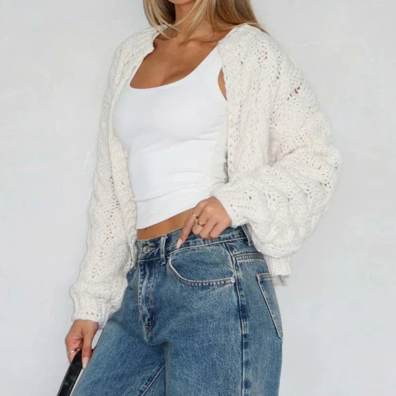 Tyler קרדיגן סרוג עבה עם כפתורים